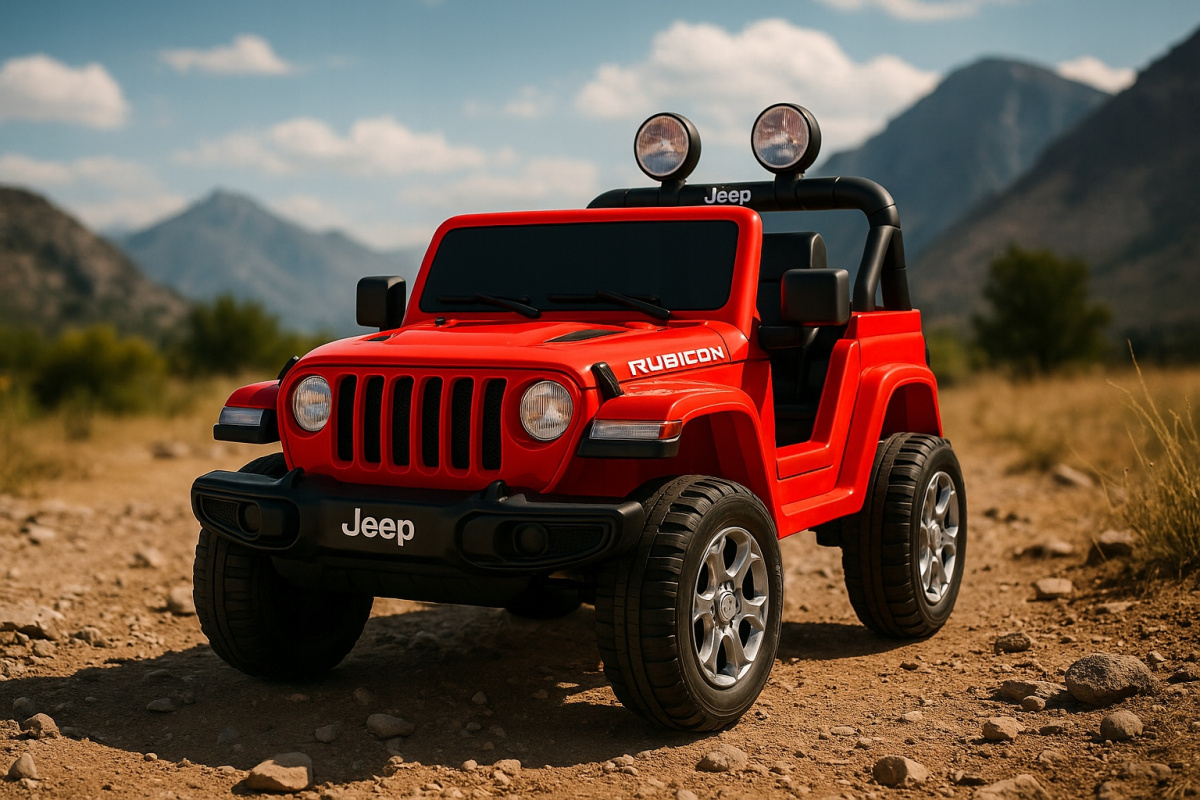 Jeep Wrangler Rubicon elektromos kisautó – piros