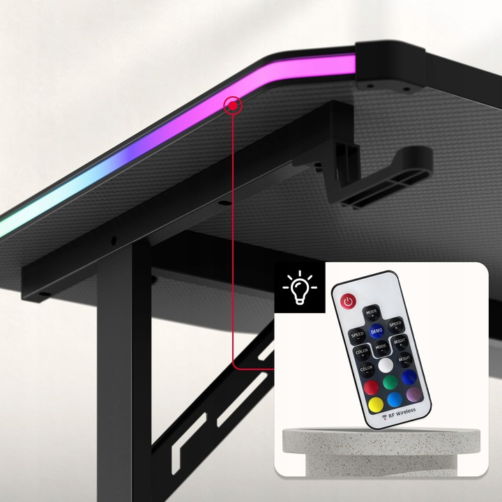 Herní stůl Huzaro Hero 3.6 RGB Černý/Black