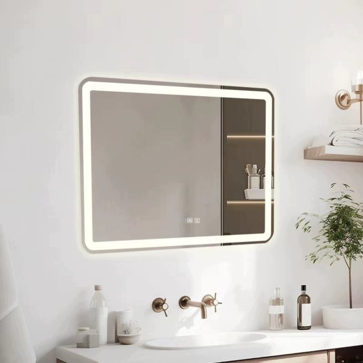 Téglalap alakú LED-es tükör 80 × 60 cm