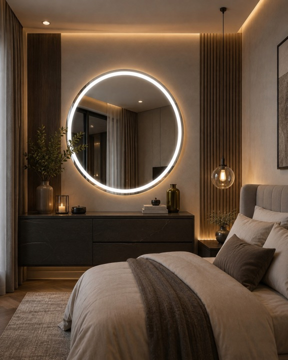 Kerek LED-es tükör, átmérő 70 cm