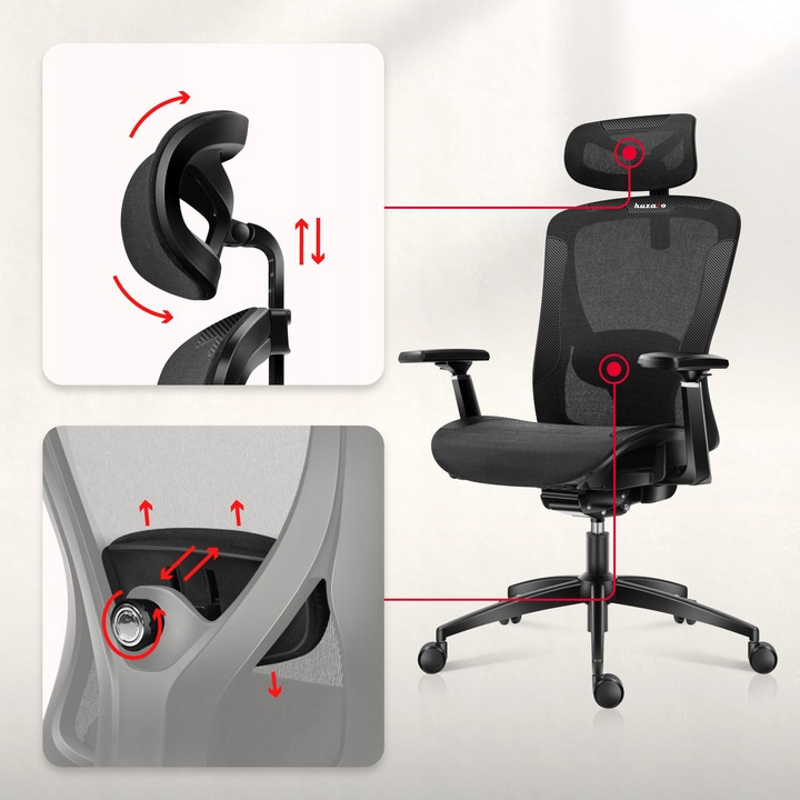 Herná stolička Huzaro Combat 7.3 Black Mesh