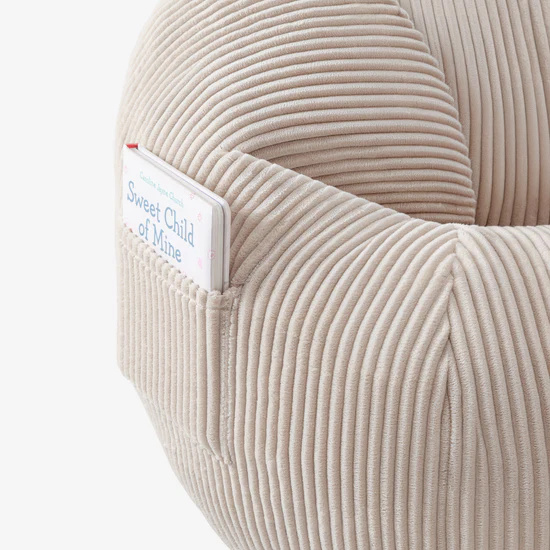 Menčestrový sedací vak s podnožkou Comfy 3.0 Béžové