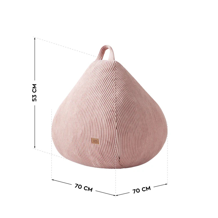Menčestrový sedací vak Comfy 1.0 Ružové