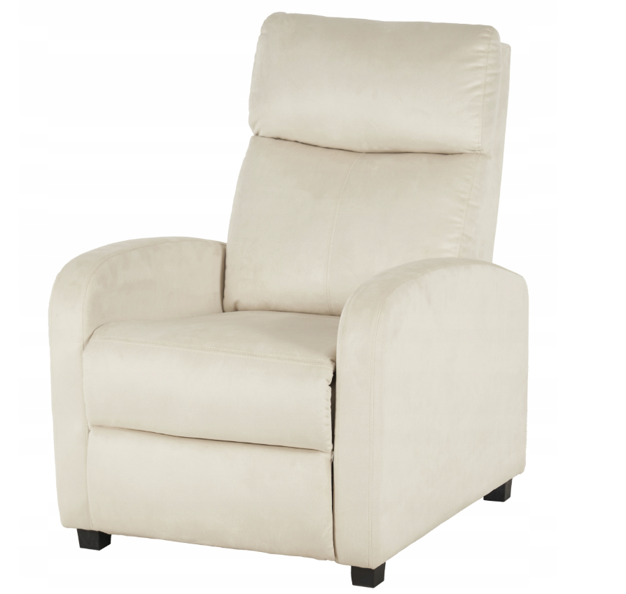 Relaxační sametové křeslo do obývacího pokoje Beige