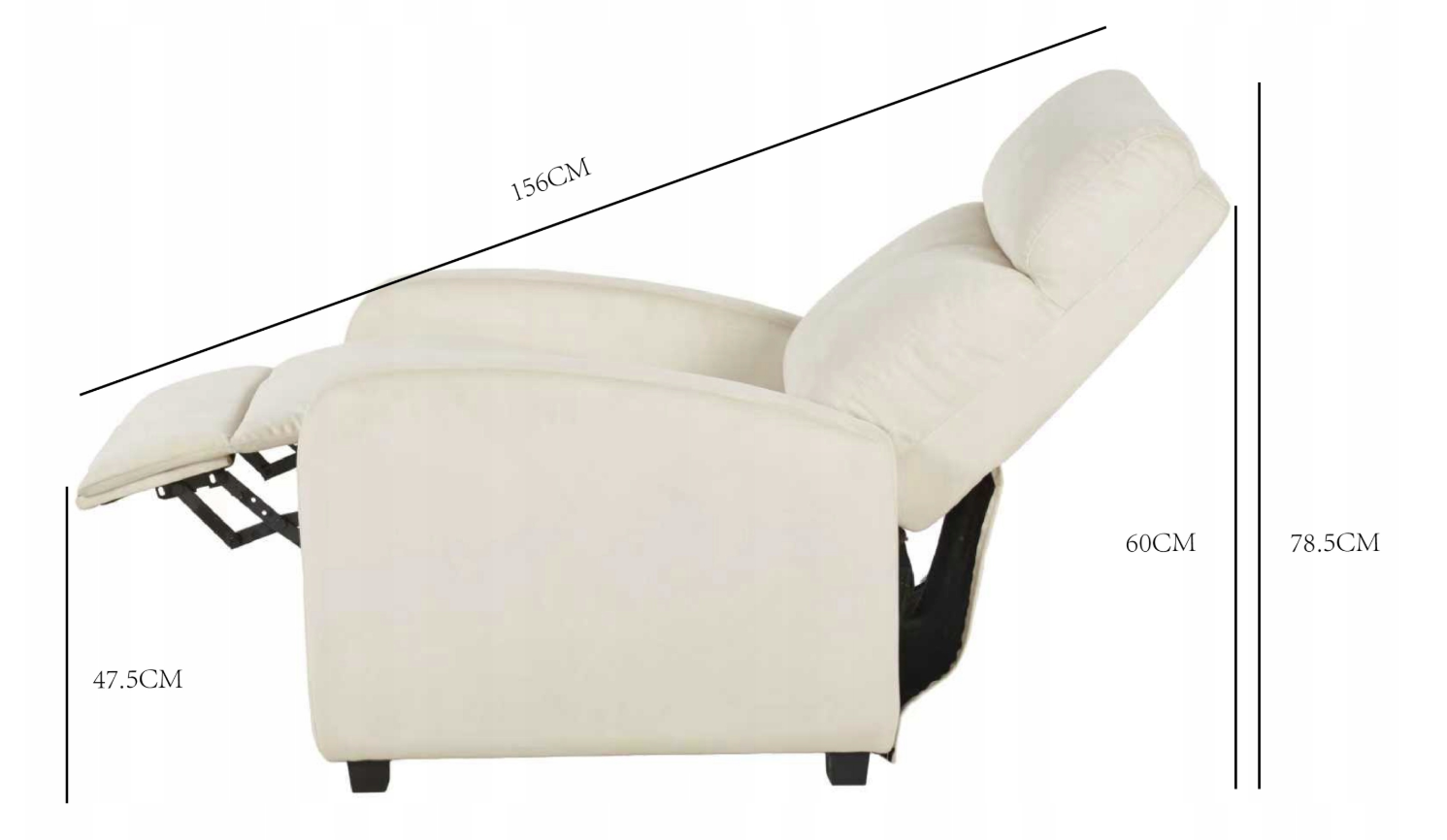 Polohovatelné relaxační sametové křeslo do obývacího pokoje Černá barva