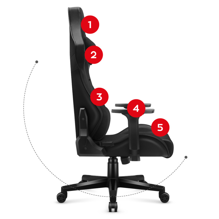 Herná stolička HUZARO FORCE 7.6 BLACK