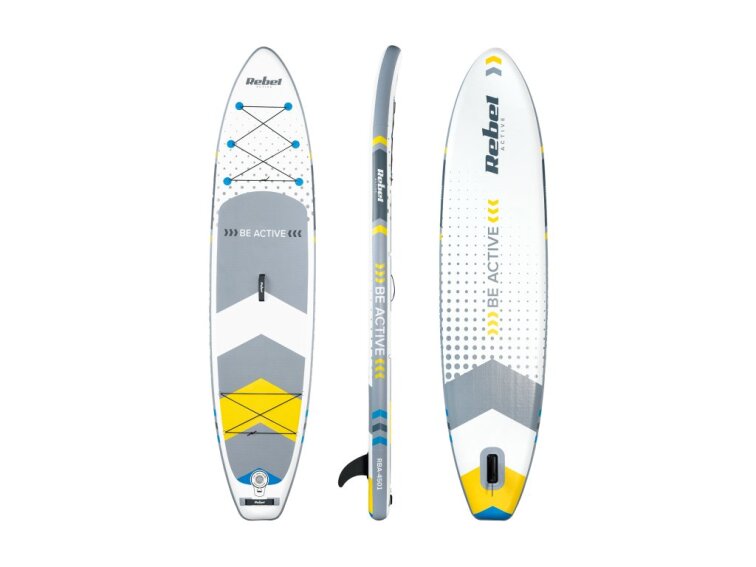 Paddleboard REBEL ACTIVE 350x81x15cm, nafukovací, sada, BIELY