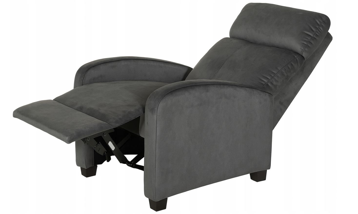 Polohovací relaxační sametové křeslo do obývacího pokoje Grey