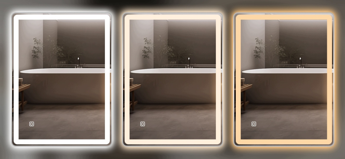 Téglalap alakú LED-es tükör 80 × 60 cm