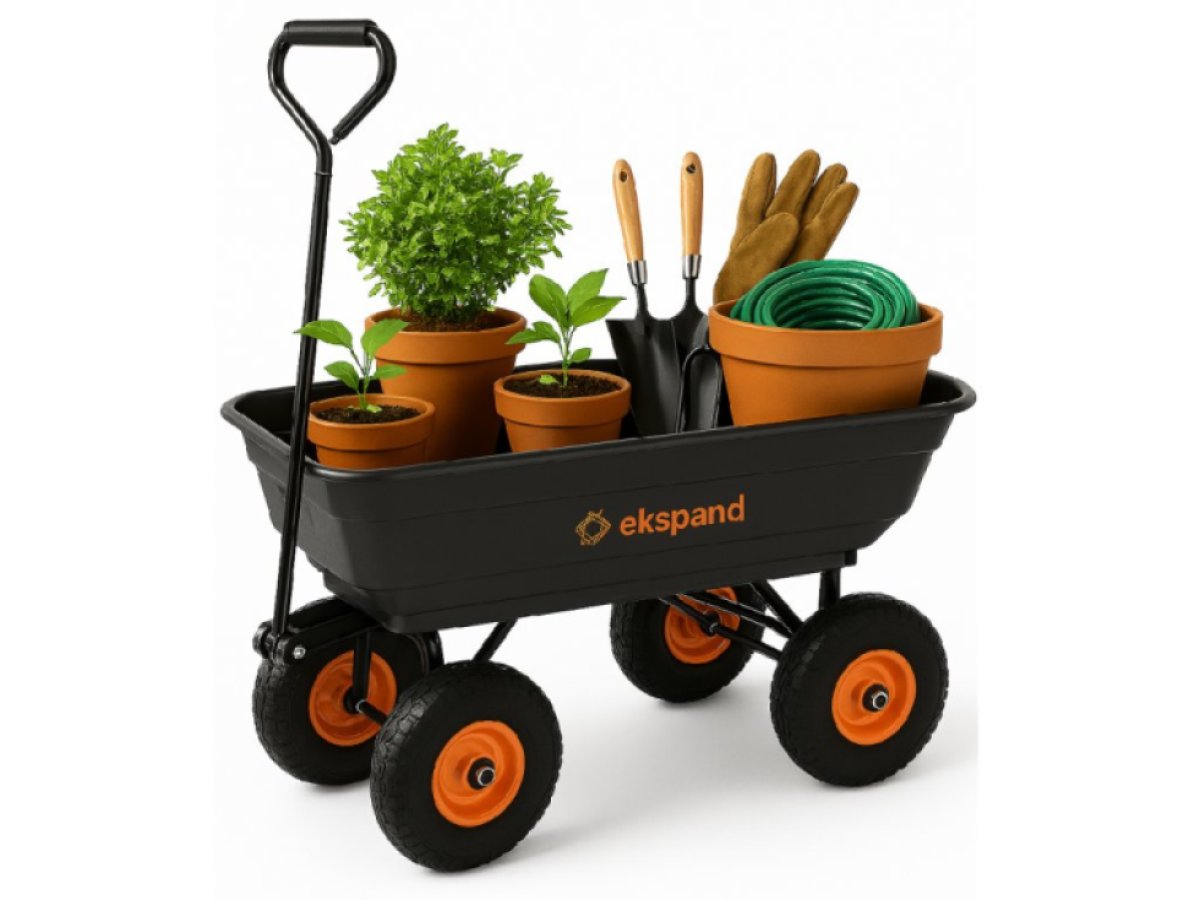 Záhradný vozík, čierny, nosnosť 250kg