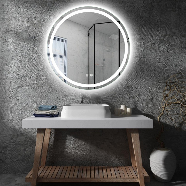 Kerek LED-es tükör, átmérő 70 cm