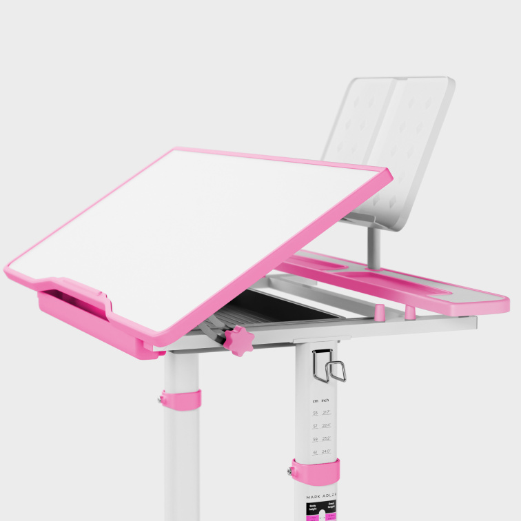 Dětský nastavitelný psací stůl Mark Adler Study 3.0 Růžová/Pink