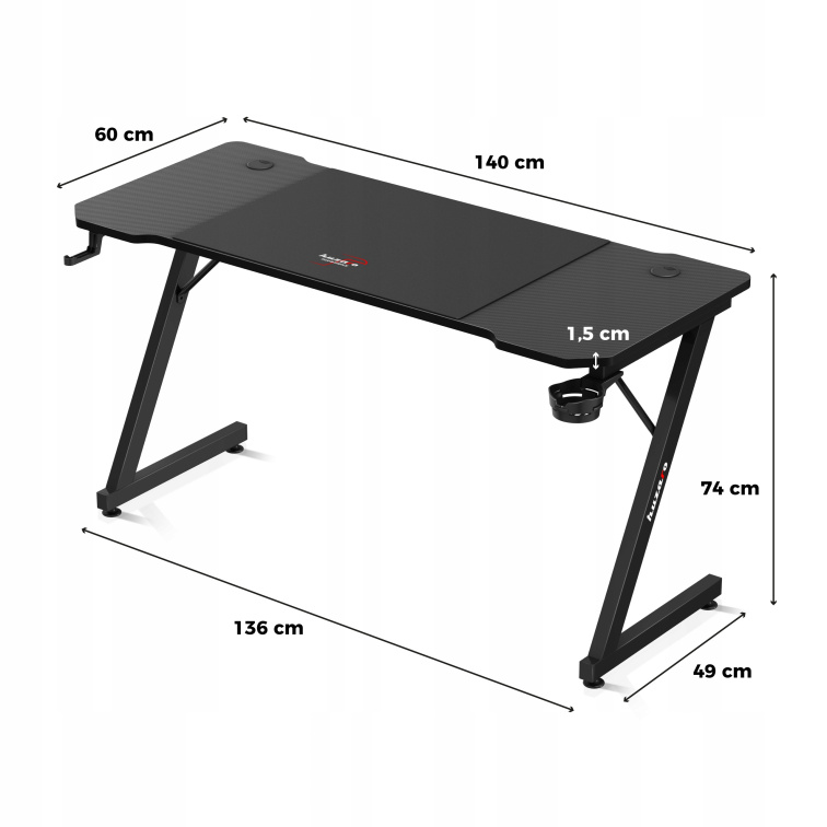 Herný stôl Huzaro Hero 3.3 Black + Podložka XXL