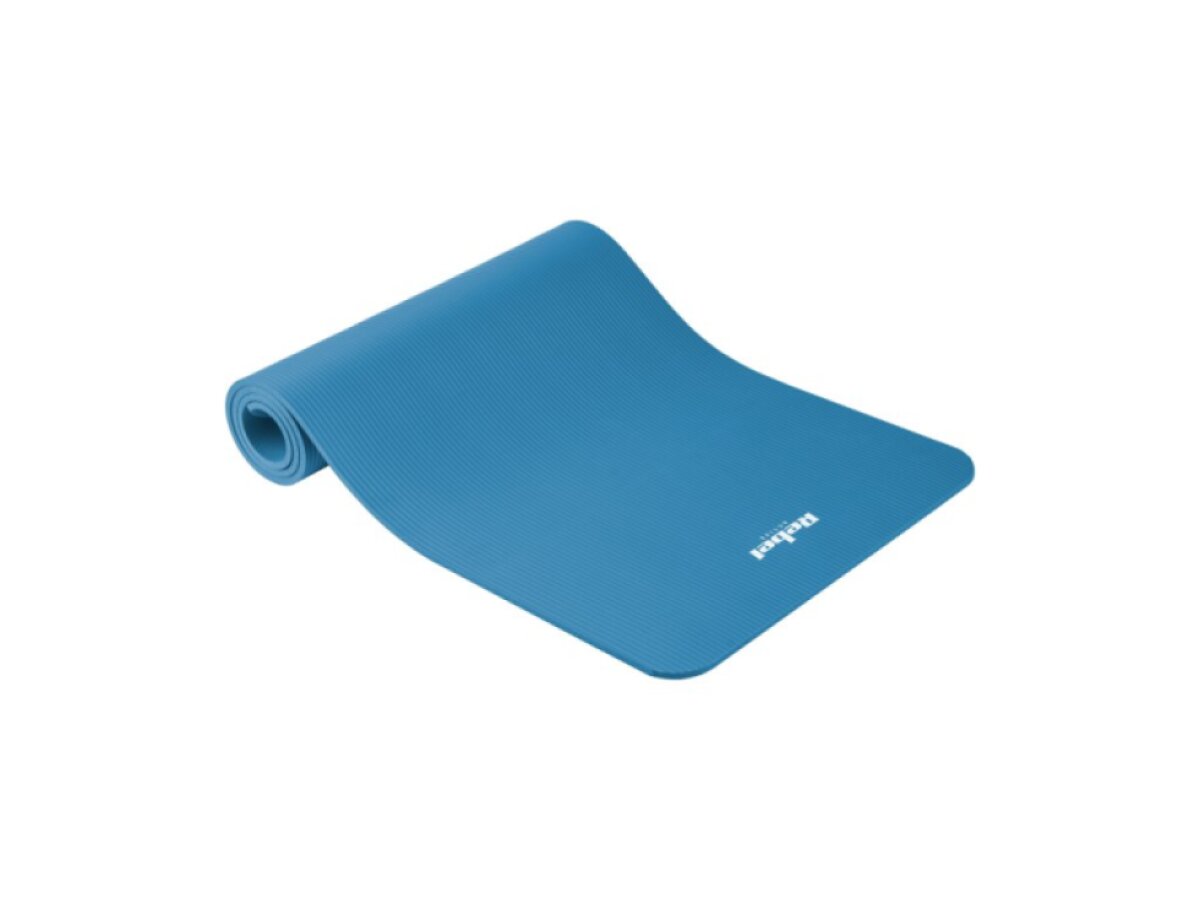 Gymnastická podložka na jogu, pilates, fitness, 183x61cm, hrúbka 1cm, materiál NBR, modrá