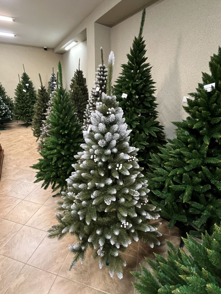 Vánoční stromek Smrk s bílou jeřabinou 220 cm