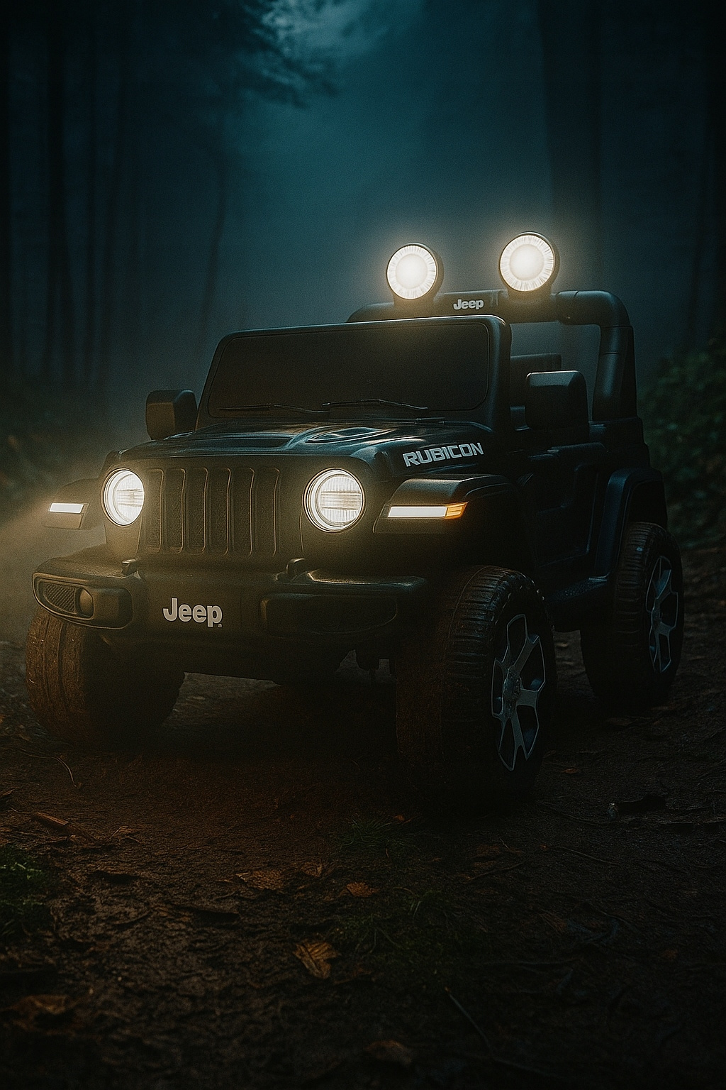 Jeep Wrangler Rubicon elektromos kisautó – fekete