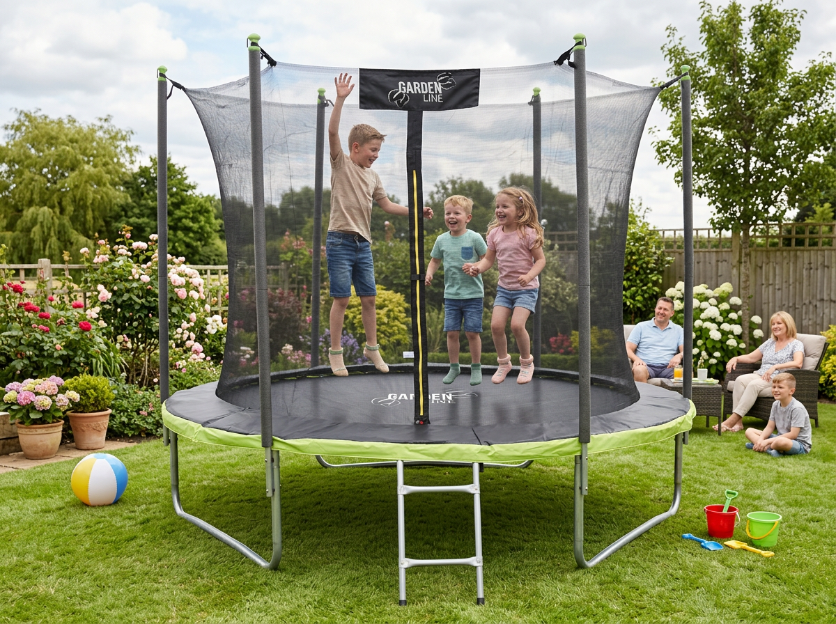 Trampolína 312 cm + vnútorná ochranná sieť + rebrík