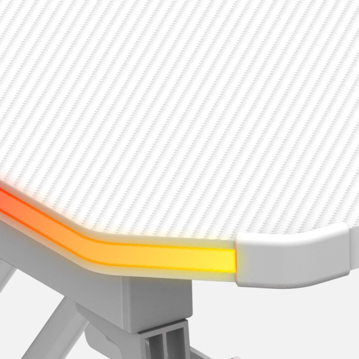 Herný stôl Huzaro Hero 3.3 White RGB + Podložka XXL