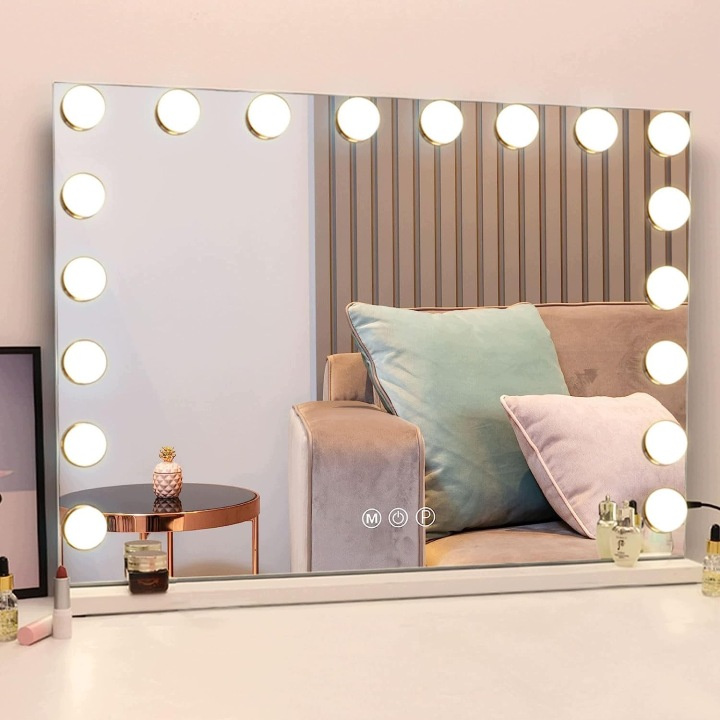 Hollywood Premium LED-es kozmetikai tükör 80 × 60 cm, fehér