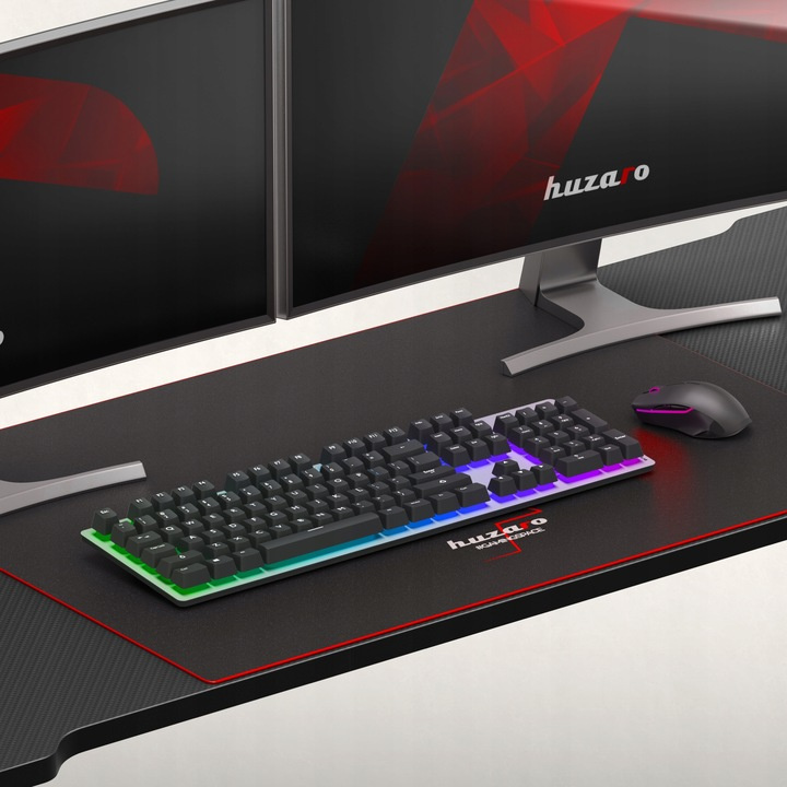 Herný stôl Huzaro Hero 4.8 Black RGB + PODLOŽKA XXL