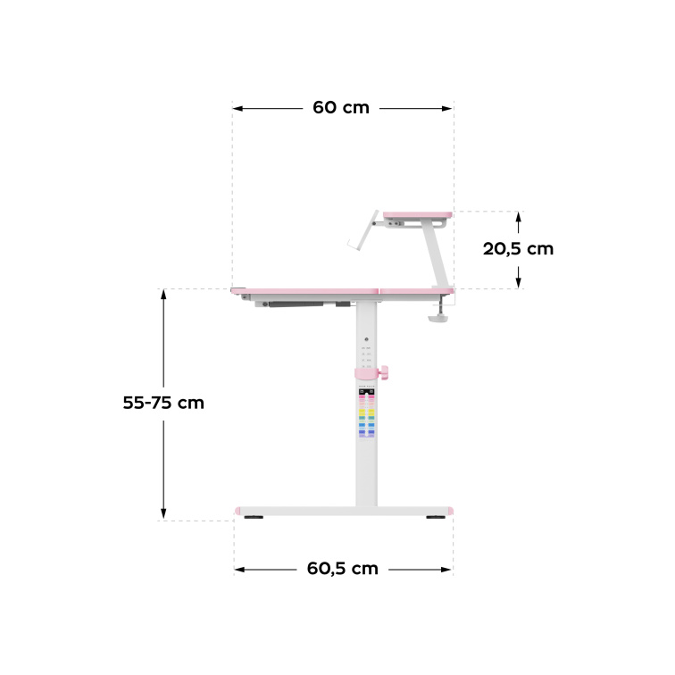 Dětský nastavitelný psací stůl Mark Adler Study 3.7 Růžový/Pink