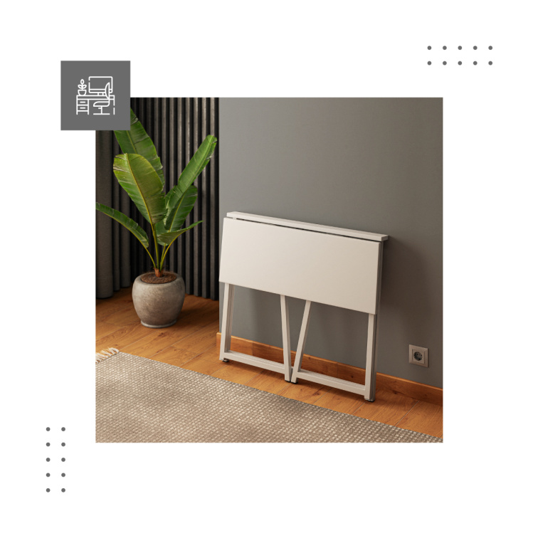 Skladací písací stôl Mark Adler Leader 1.5 Biely 80x40cm