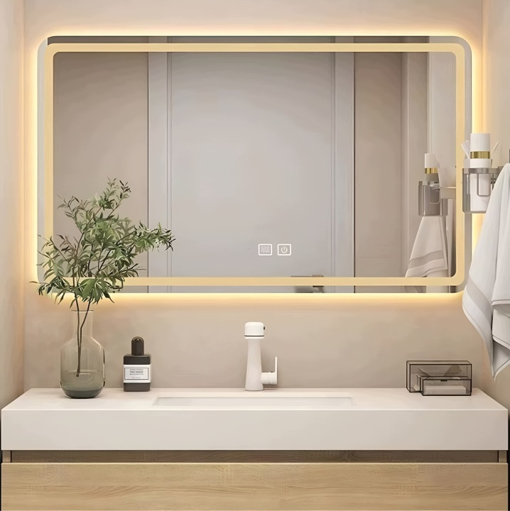 Téglalap alakú LED-es tükör 80 × 60 cm