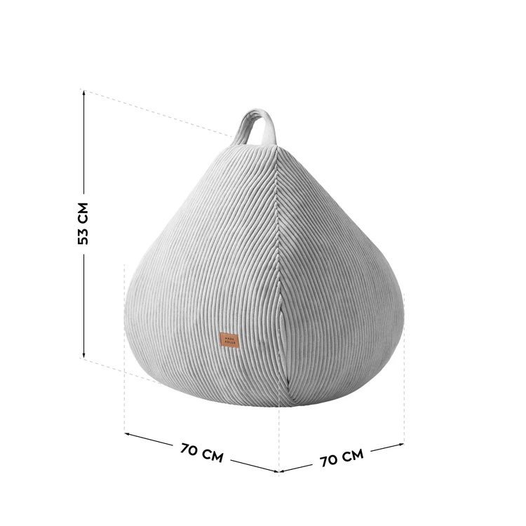 Menčestrový sedací vak Comfy 1.0 Sivé
