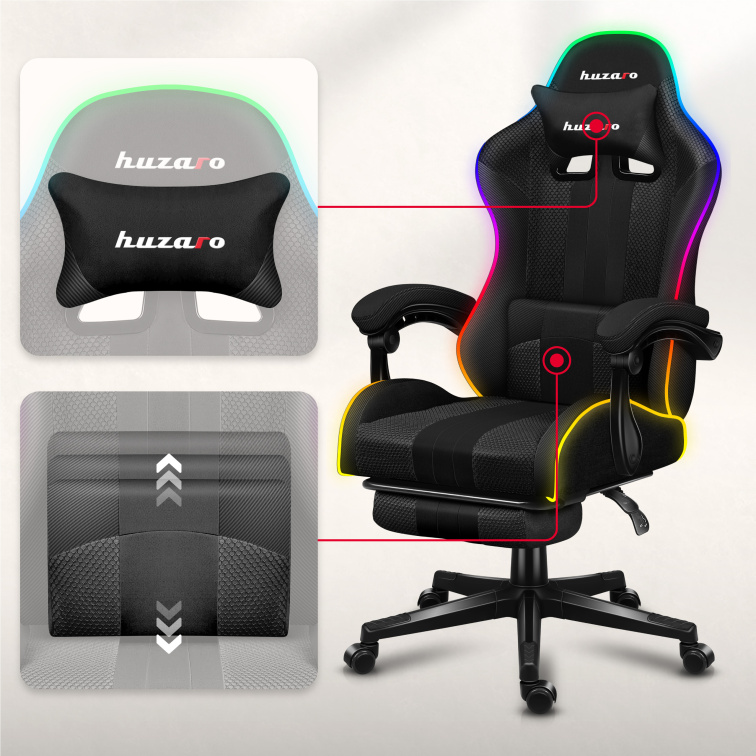 Herná stolička HUZARO Force 4.7 RGB MESH