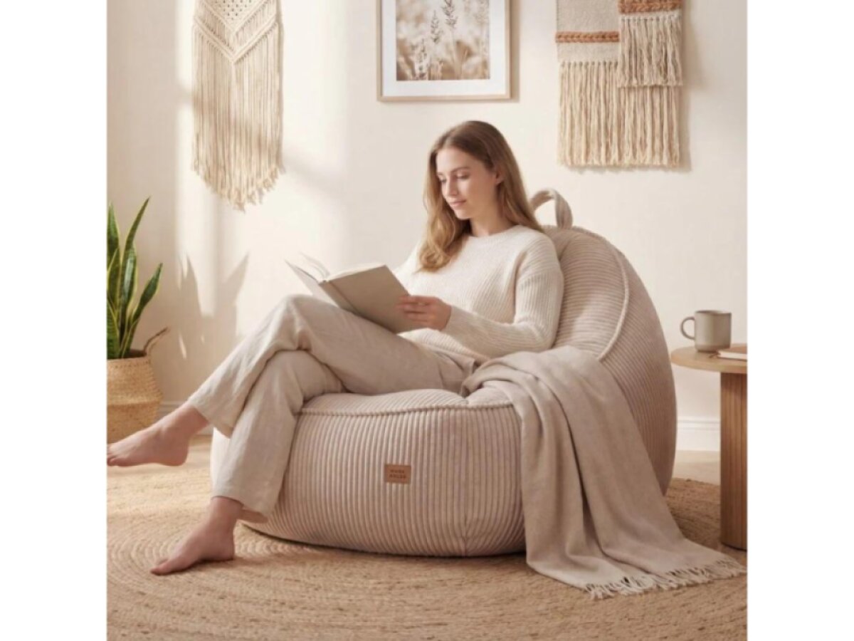 Menčestrový sedací vak Comfy 4.0 Béžové