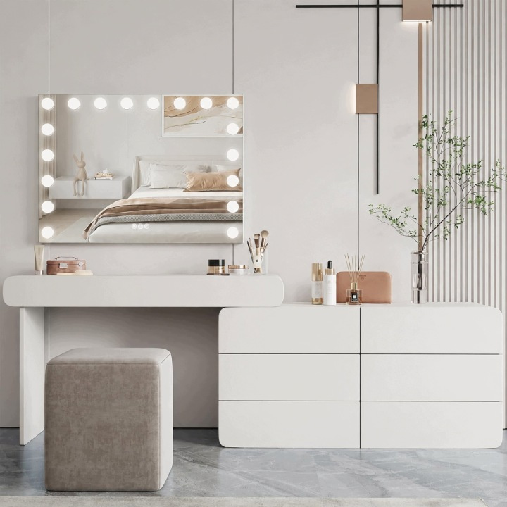 Hollywood Premium LED-es kozmetikai tükör 80 × 60 cm, fehér