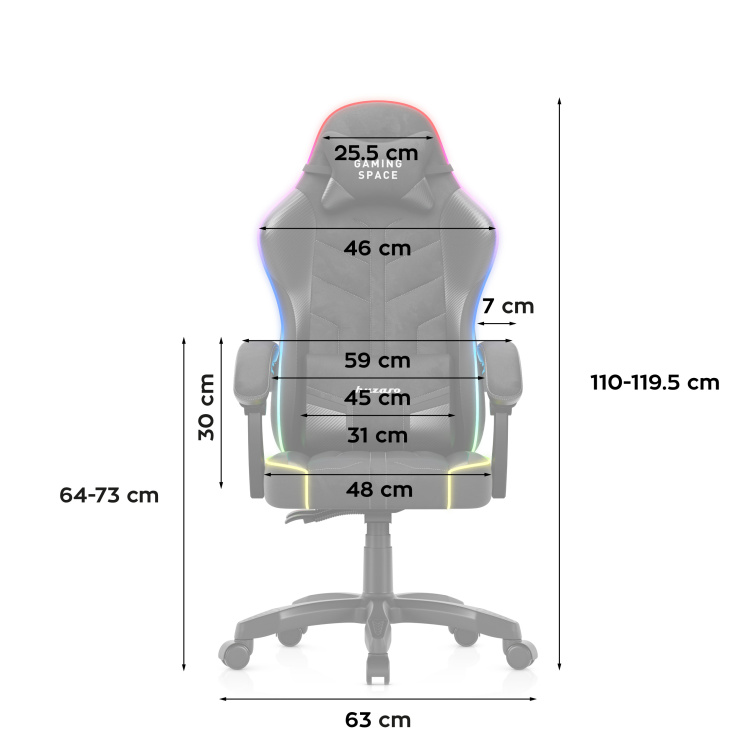Herná stolička Huzaro Force 2.7 Čierna Velúr RGB