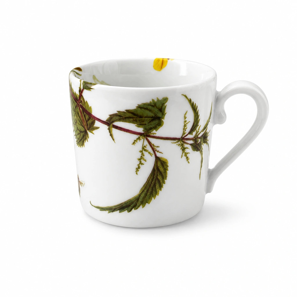 Porcelánový rovný hrnek 90 ml - Bylinky