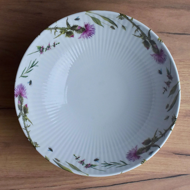 Porcelánová žebrovaná MAXI miska 2500 ml - Růže