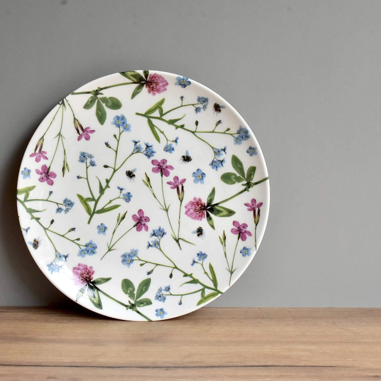 Porcelánový hladký talíř 20,5 cm - Vrabec