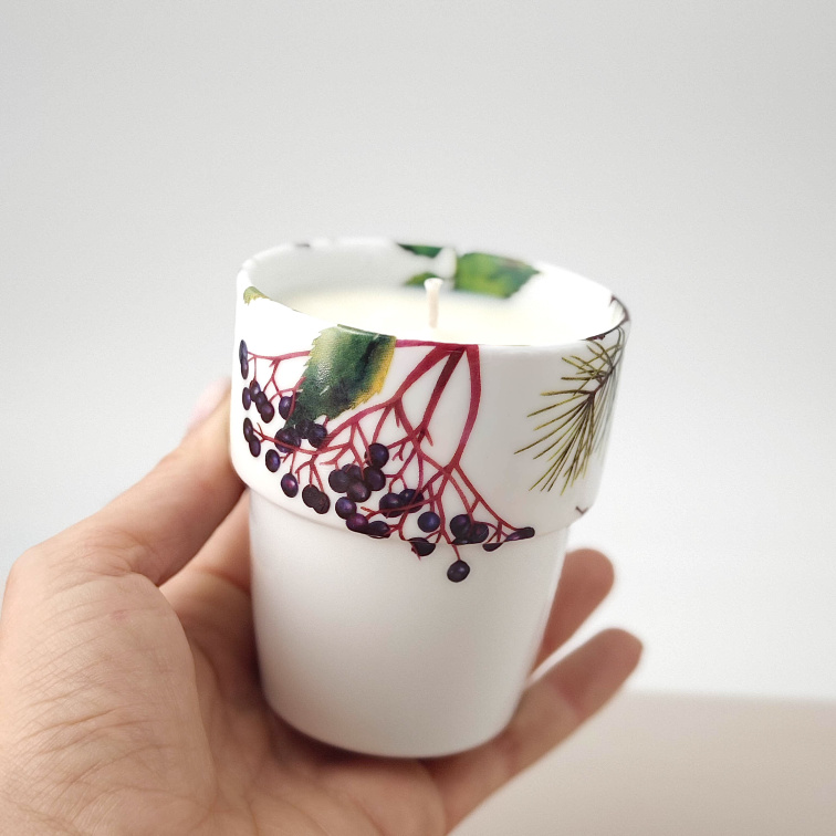 Sójová svíčka v porcelánu 180 ml - Vánoce