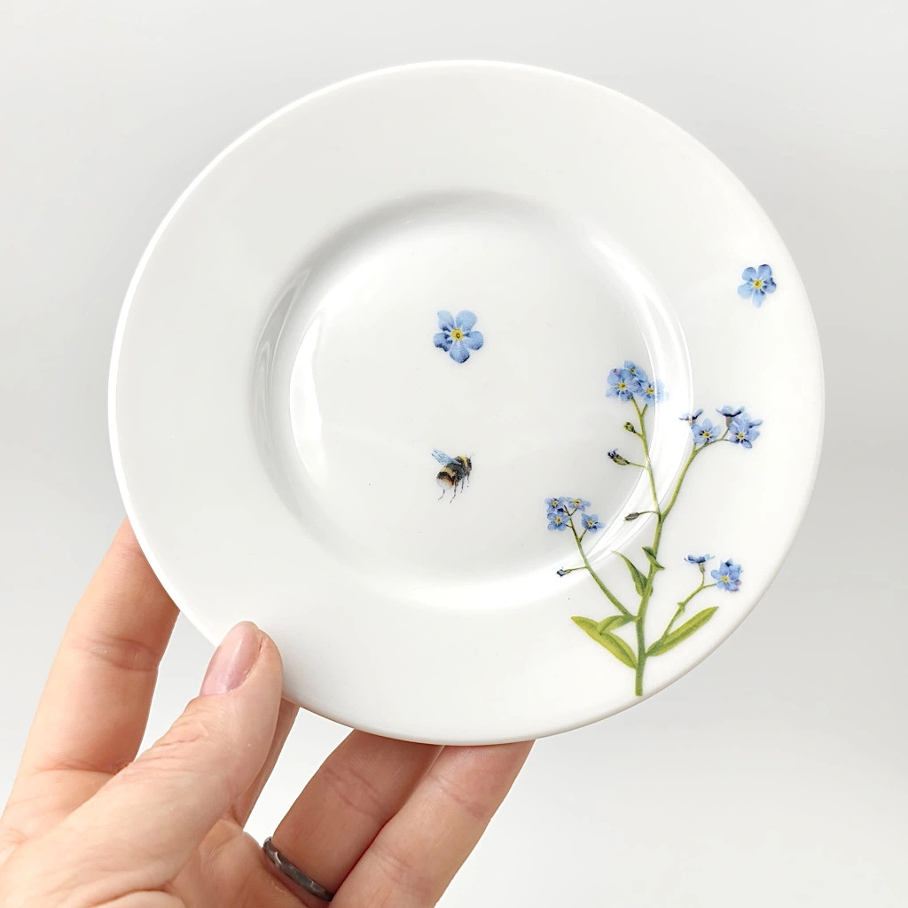 Porcelánový rovný hrnek 90 ml - Bylinky