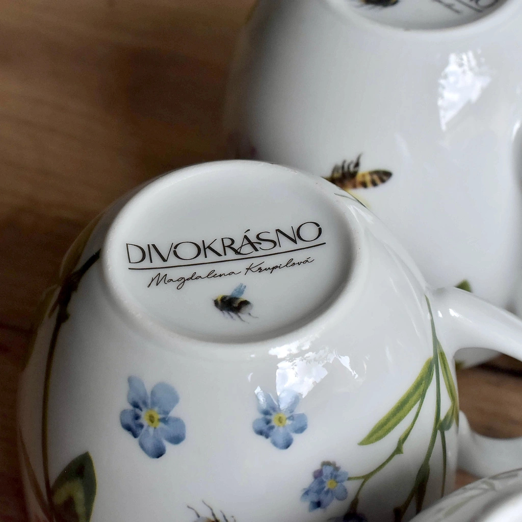 Porcelánový šálek Lungo 240 ml - Pomněnky