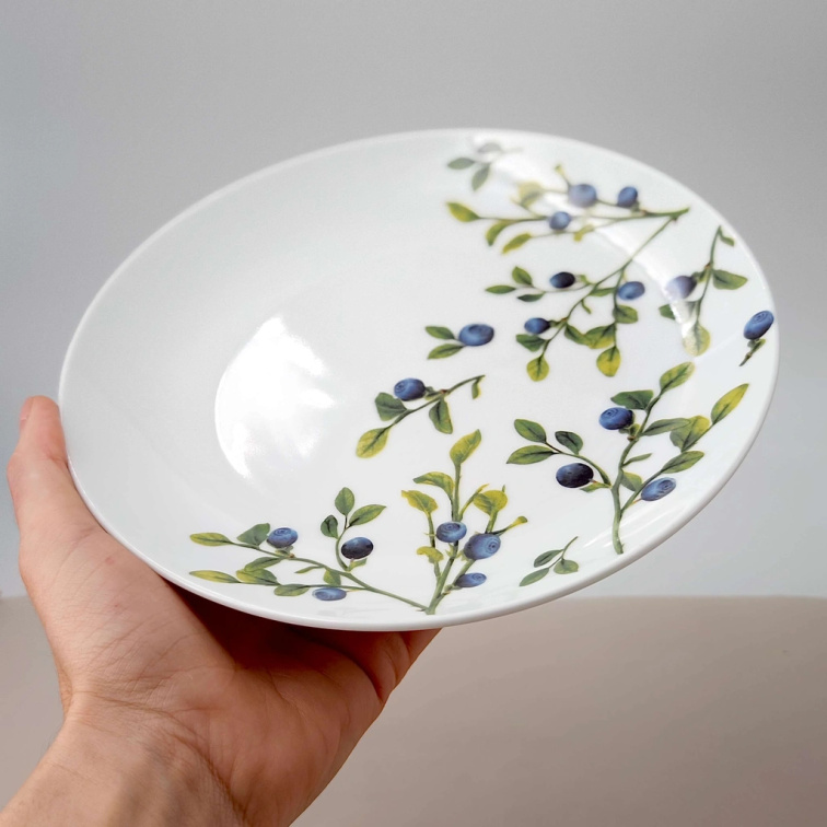 Porcelánový hladký talíř 20,5 cm - Vrabec