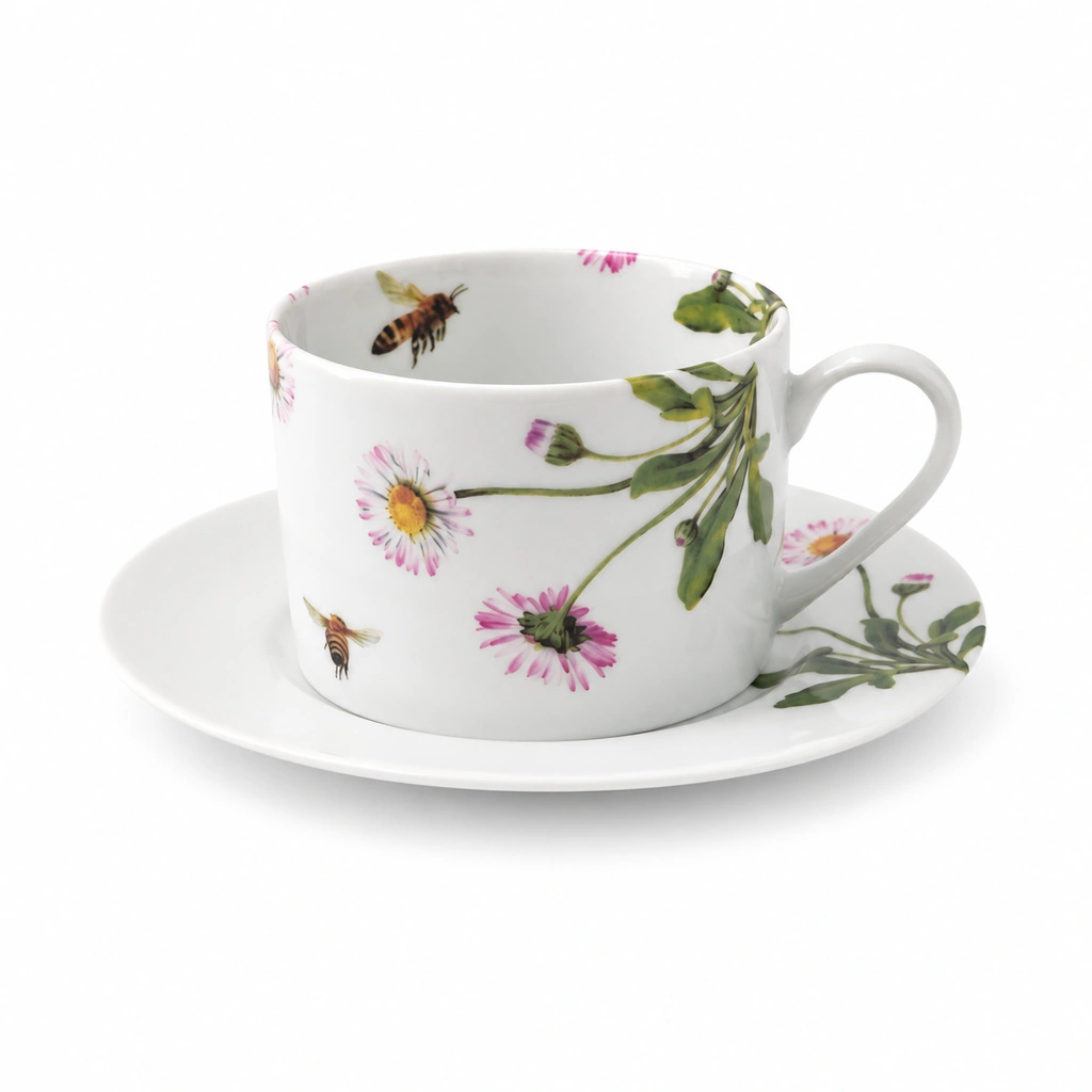 Porcelánový rovný hrnek 220 ml - Pomněnky