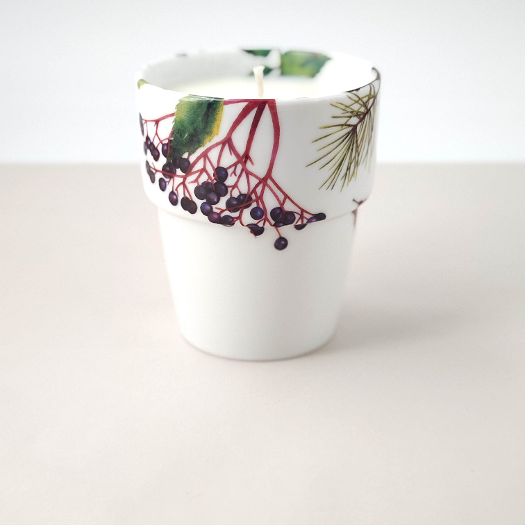 Sójová svíčka v porcelánu 180 ml - Vánoce