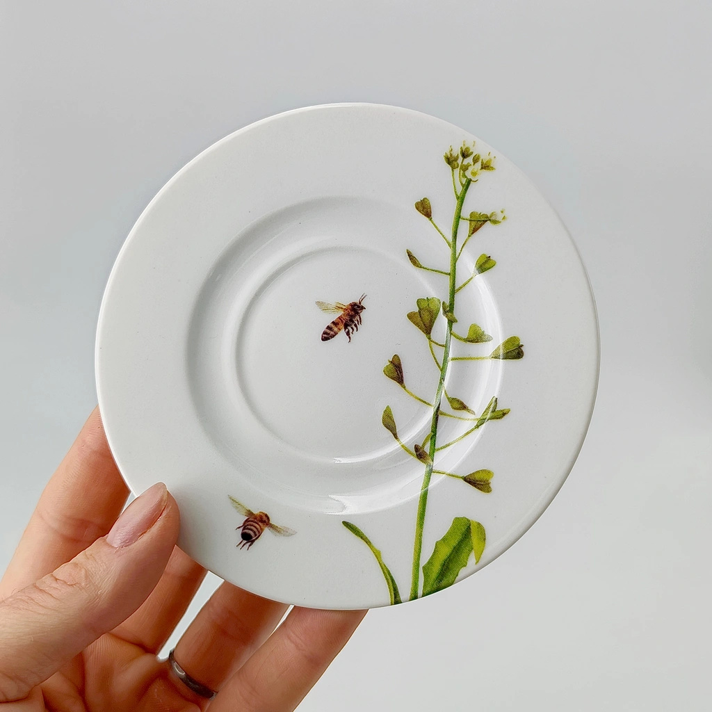 Porcelánový rovný hrnek 90 ml - Bylinky