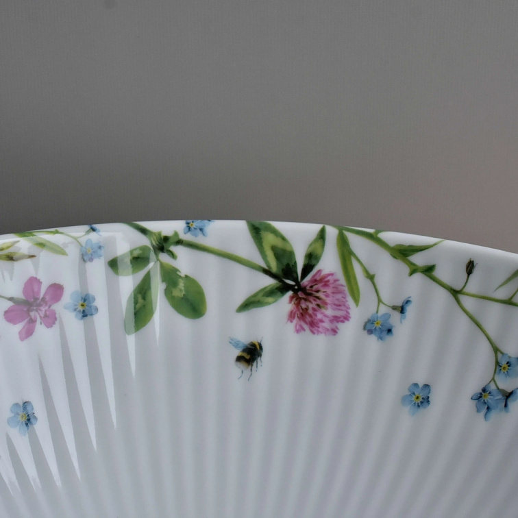 Porcelánová žebrovaná MAXI miska 2500 ml - Růže