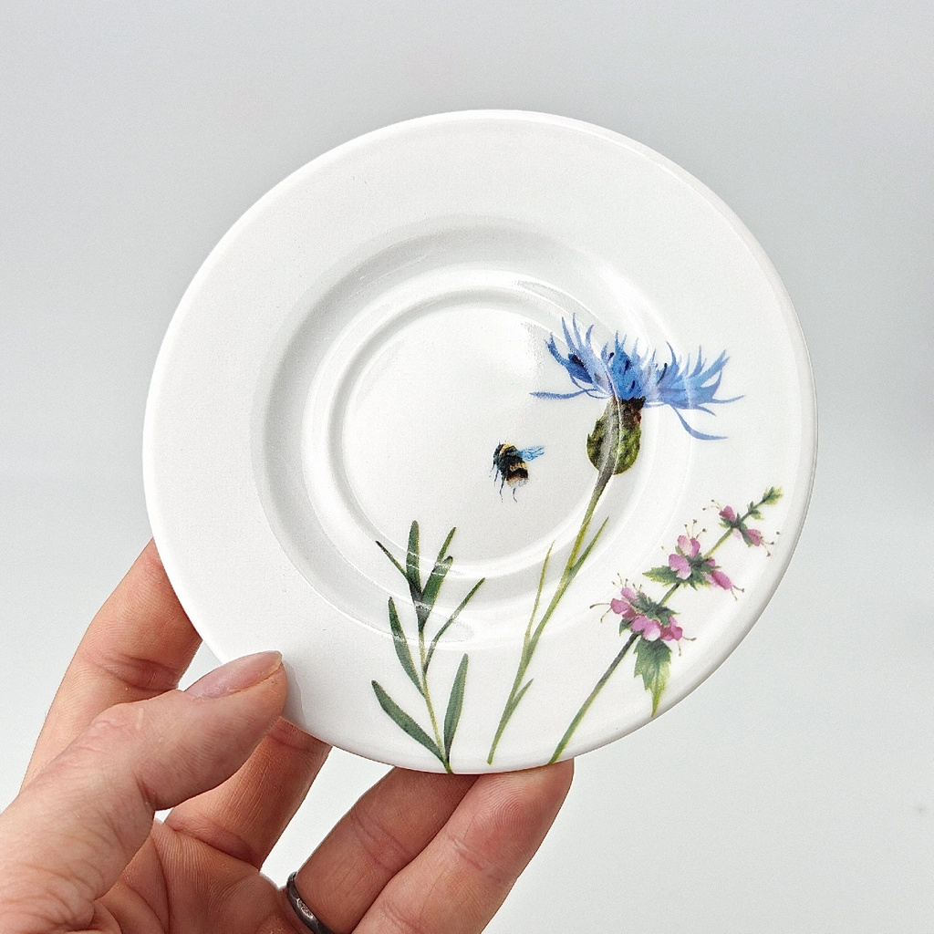 Porcelánový rovný hrnek 90 ml - Bylinky