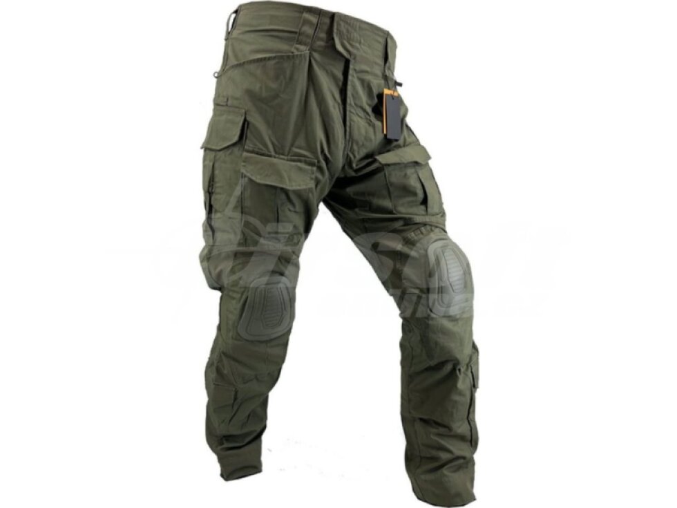 Taktické rip-stop kalhoty s chrániči kolen G3M - Ranger Green, CONQUER Tactical Gear