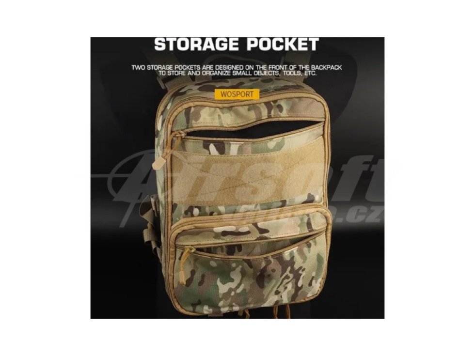 Batoh Tactical Flat Pack až 9,6L - MC, Wosport
