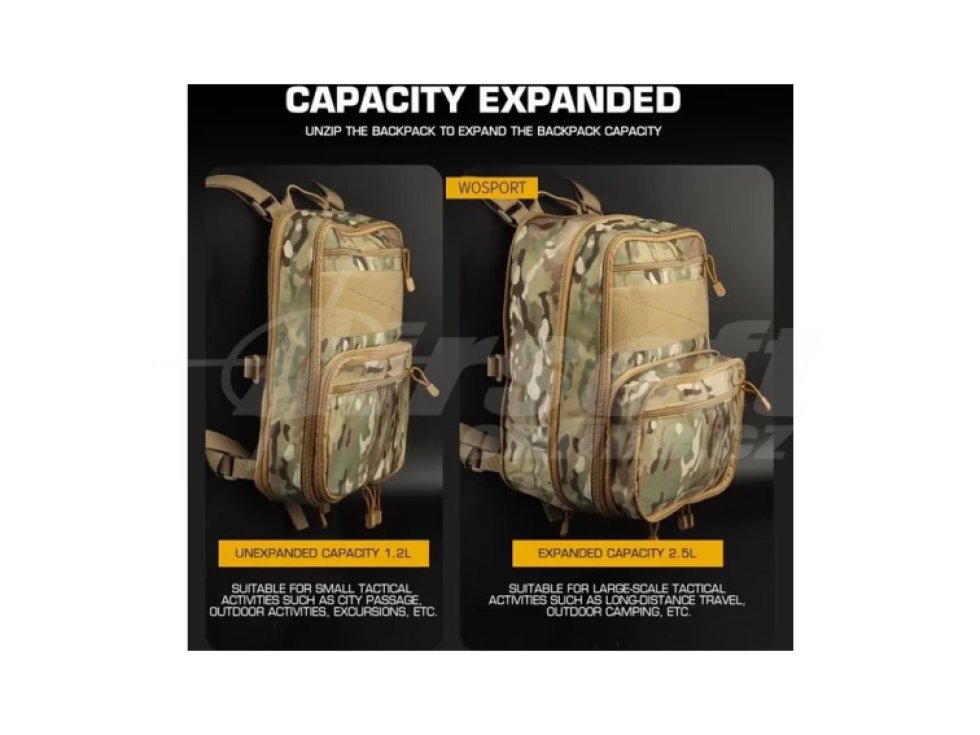 Batoh Tactical Flat Pack až 9,6L - MC, Wosport