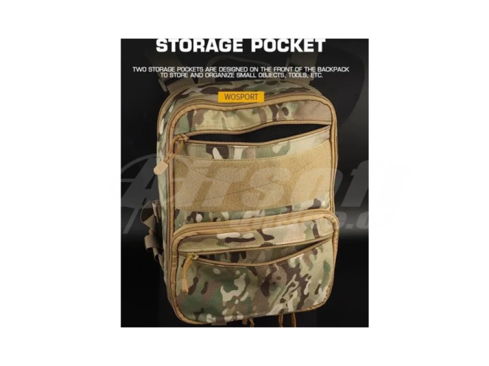 Batoh Tactical Flat Pack až 9,6L - MC Black, Wosport