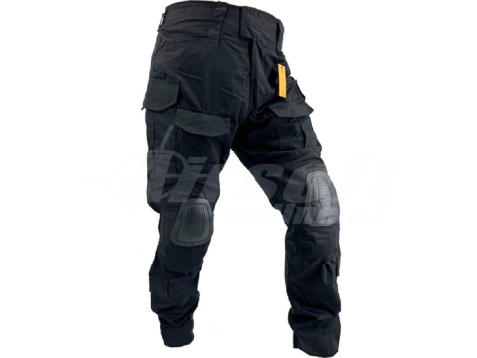 Taktické rip-stop kalhoty s chrániči kolen G3M - černá, CONQUER Tactical Gear