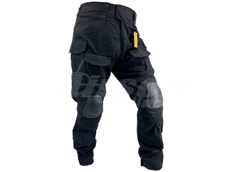 Taktické rip-stop kalhoty s chrániči kolen G3M - černá, CONQUER Tactical Gear